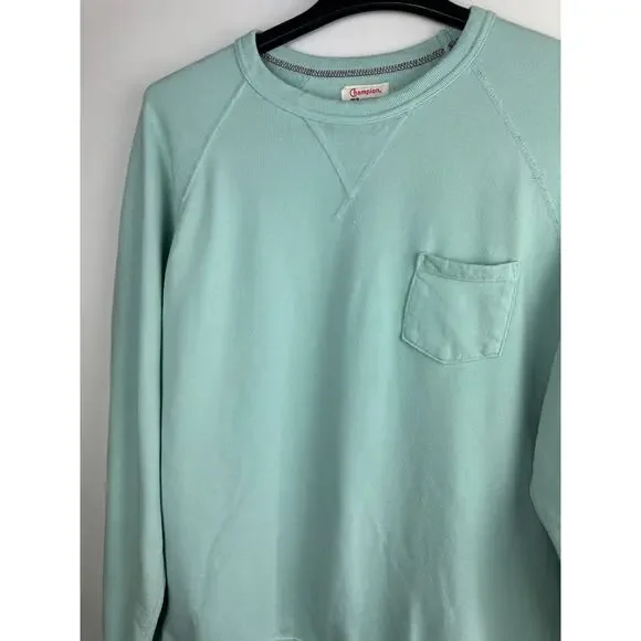 *Flaw Todd Snyder x Champion Midweight Pocket Sweatshirt Mint Green Crewneck 2XL - Picture 3 of 16